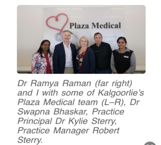 Dr. Swapna in Kalgoorlie practice