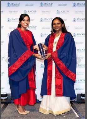 Receiving FRACGP from vice president Dr. Ramya Raman