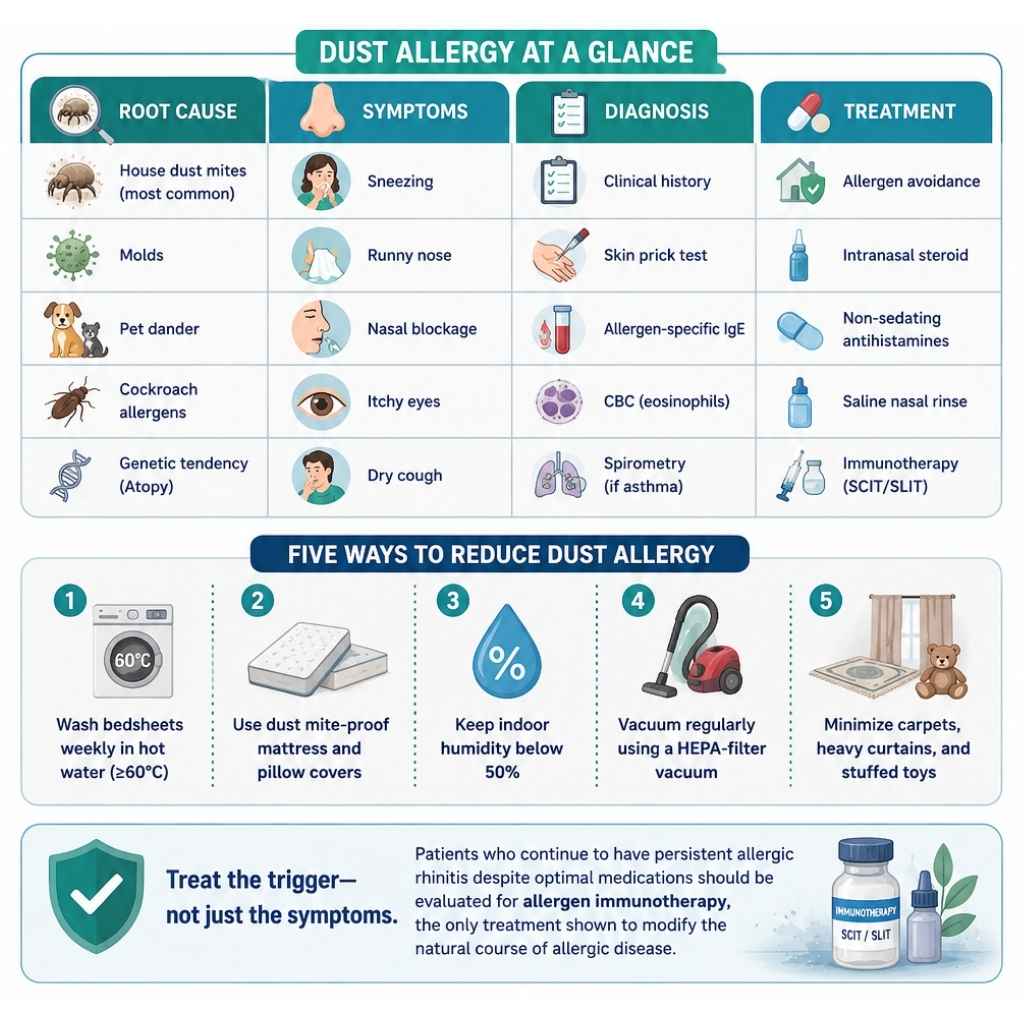 Dust allergy infographic